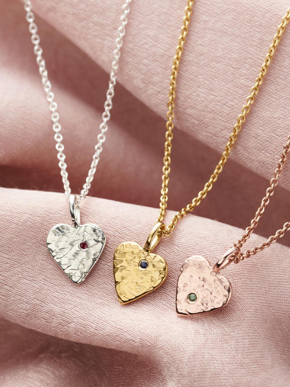 seraphine Posh Totty Designs Gold Tone Confetti Birthstone Heart Charm Necklace