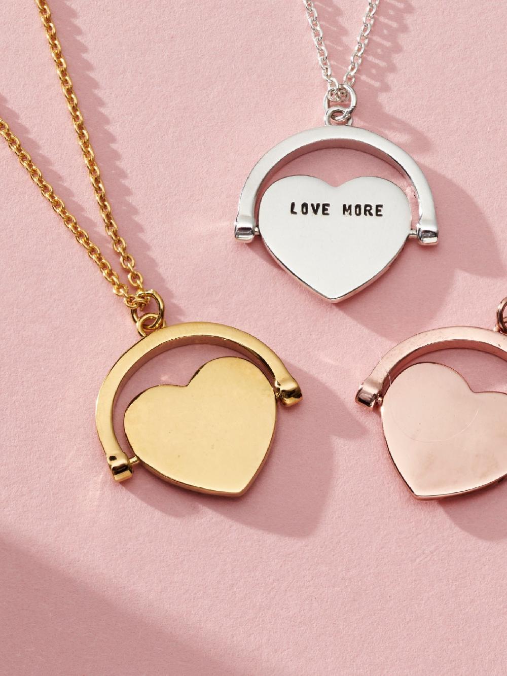 seraphine Posh Totty Designs Gold Tone Personalised Heart Spinner Necklace