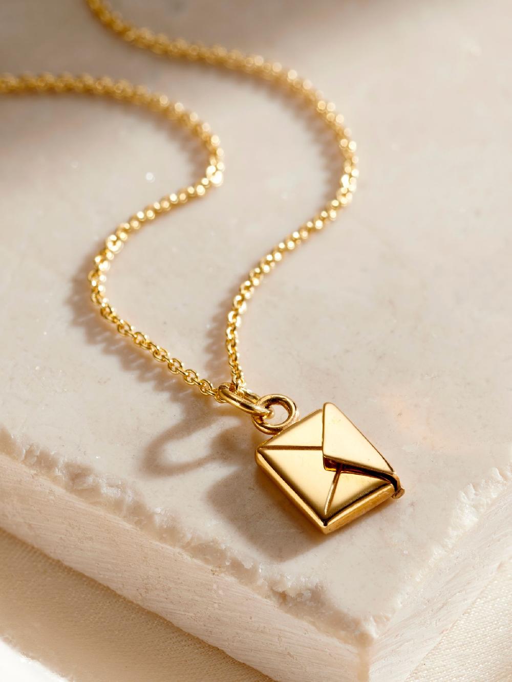 seraphine Posh Totty Designs Mini Personalised Message Envelope Necklace