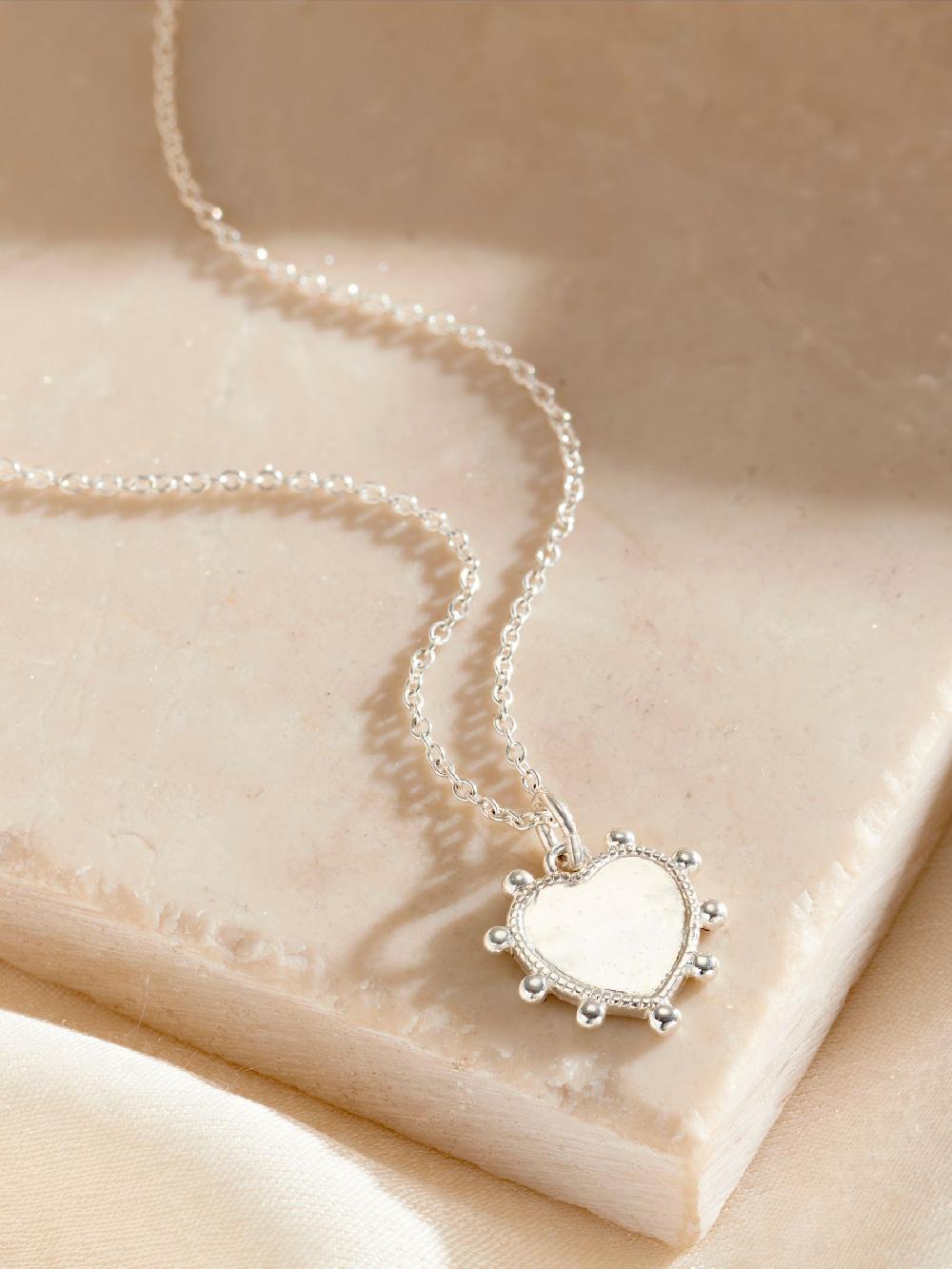seraphine Posh Totty Designs Personalised Beaded Heart Charm Necklace