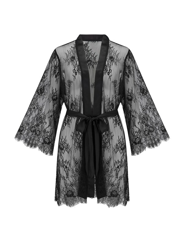Seraphine Pour Moi Black For Your Eyes Only Lace Robe