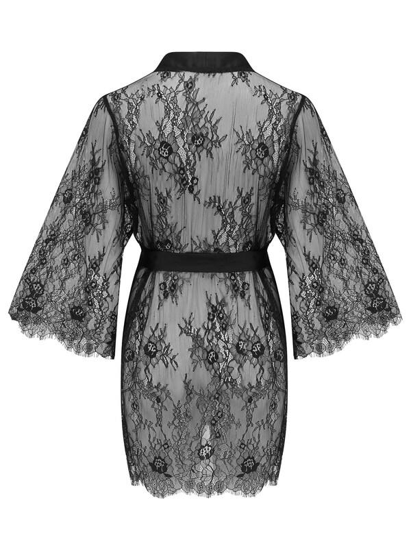 Seraphine Pour Moi Black For Your Eyes Only Lace Robe