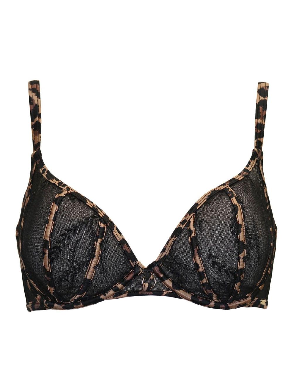 seraphine Pour Moi Black/Leopard Non Padded Underwired India Leopard Embroidered Bra