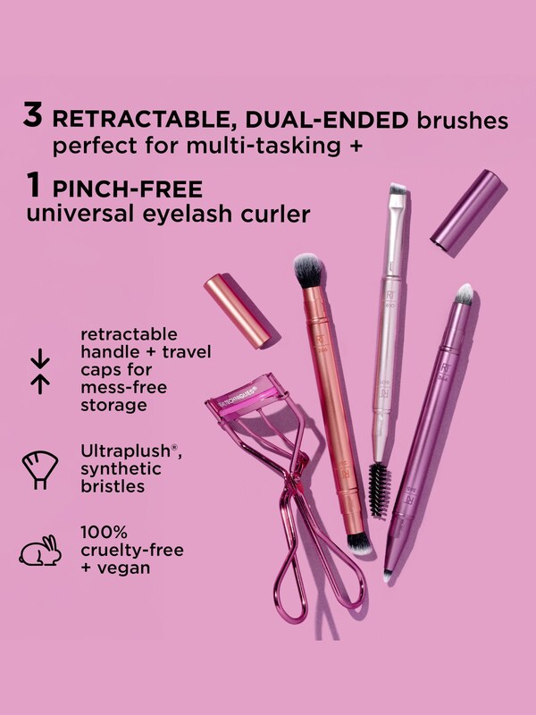 Seraphine Real Techniques Double Time Eye Brush & Eyelash Curler Set