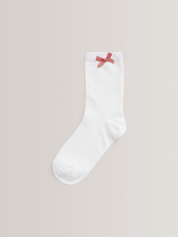 Seraphine Red 5 Pack Cotton Rich Gingham Ankle School Socks