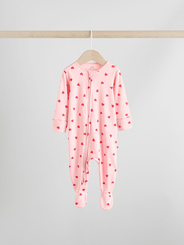 Seraphine Red Bow Two Way Zip Sleepsuits 3 Pack (0-2yrs)