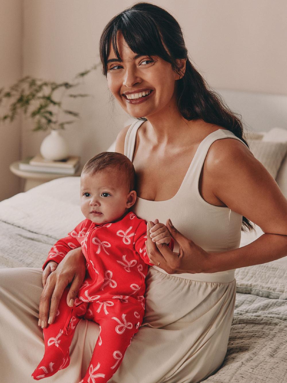 seraphine Red Bow Two Way Zip Sleepsuits 3 Pack (0-2yrs)