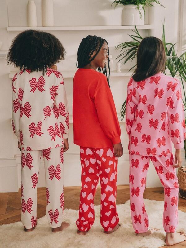 Seraphine Red Bows/Hearts Joggers Pyjamas 3 Pack (3-16yrs)