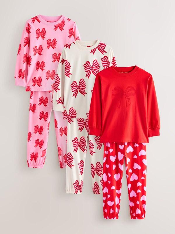 Seraphine Red Bows/Hearts Joggers Pyjamas 3 Pack (3-16yrs)