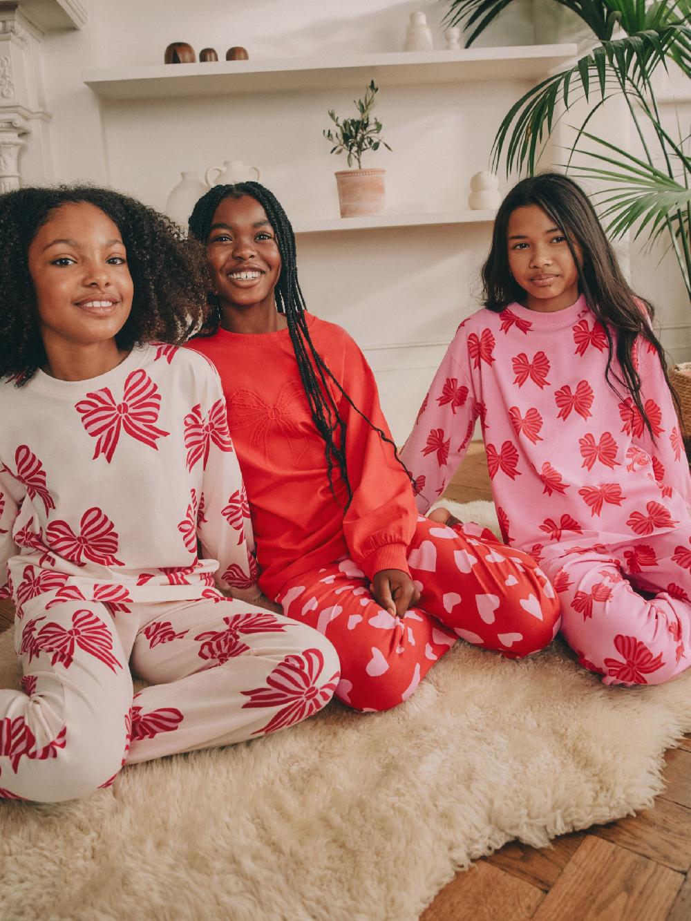 seraphine Red Bows/Hearts Joggers Pyjamas 3 Pack (3-16yrs)