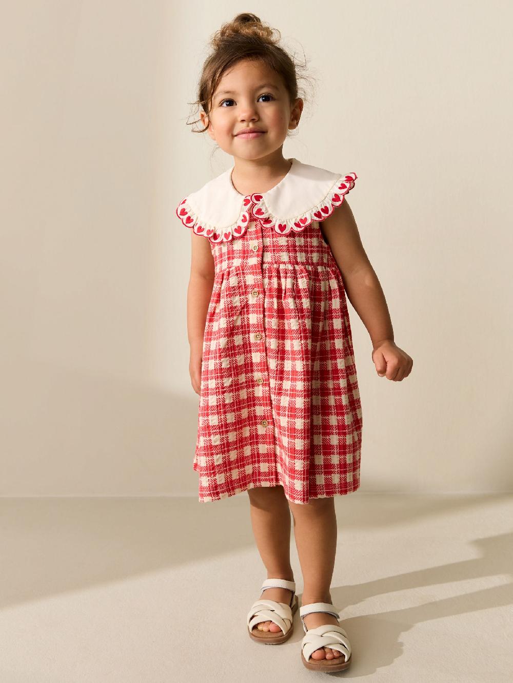 seraphine Red Check Collared Summer Dress (3mths-7yrs)