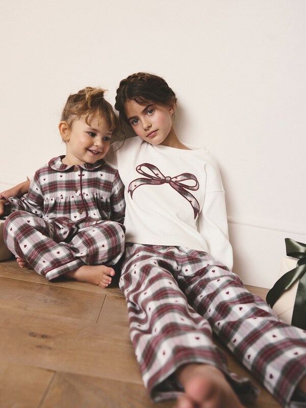 Seraphine Red/Green Heart Print Woven Button Through Pyjamas (9mths-12yrs)