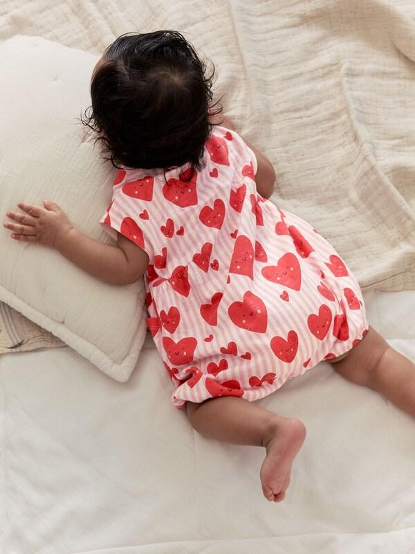 Seraphine Red Heart Printed Button Through 3 Pack Baby Rompers