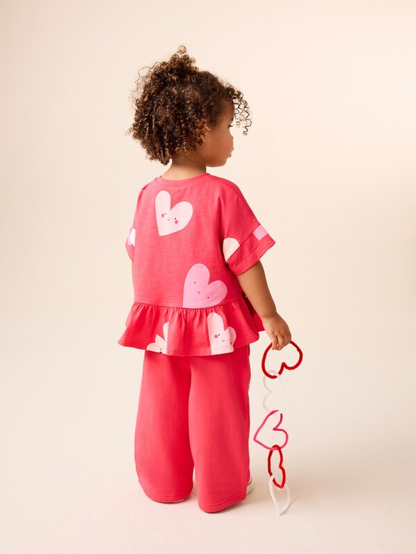 Seraphine Red Heart Short Sleeve Peplum T-Shirt (3mths-7yrs)