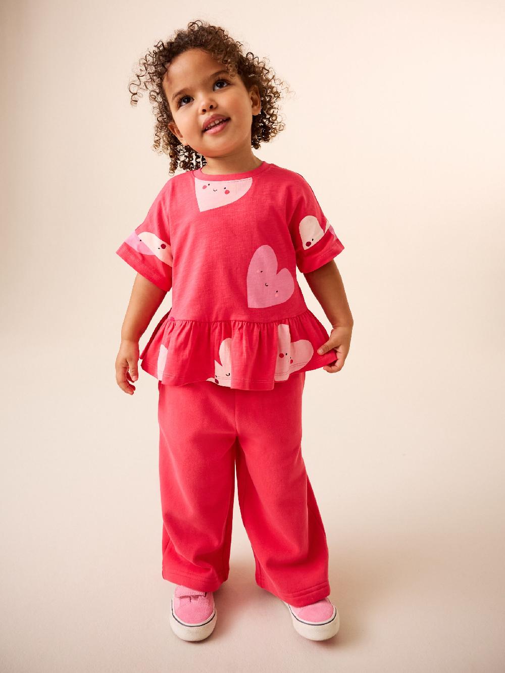 seraphine Red Heart Short Sleeve Peplum T-Shirt (3mths-7yrs)