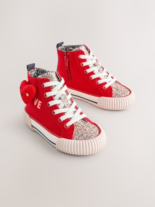 Seraphine Red Heart Standard Fit (F) High Top Trainers