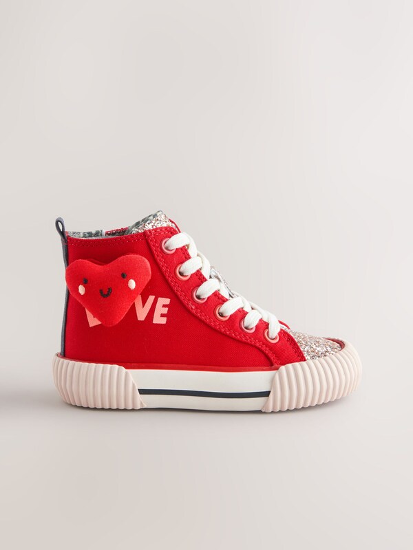 Seraphine Red Heart Standard Fit (F) High Top Trainers