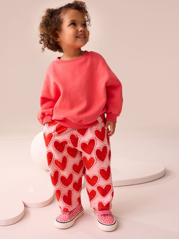 Seraphine Red Heart Textured Barrel Leg Trousers (3mths-7yrs)
