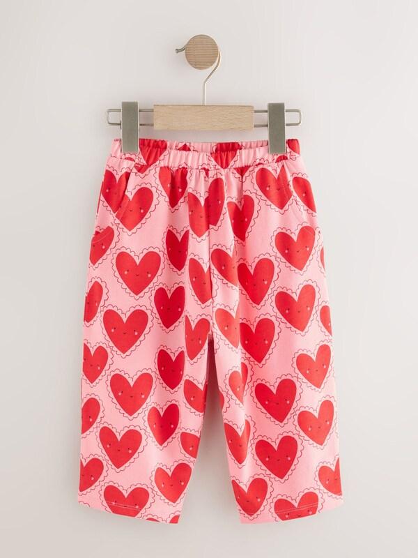 Seraphine Red Heart Textured Barrel Leg Trousers (3mths-7yrs)