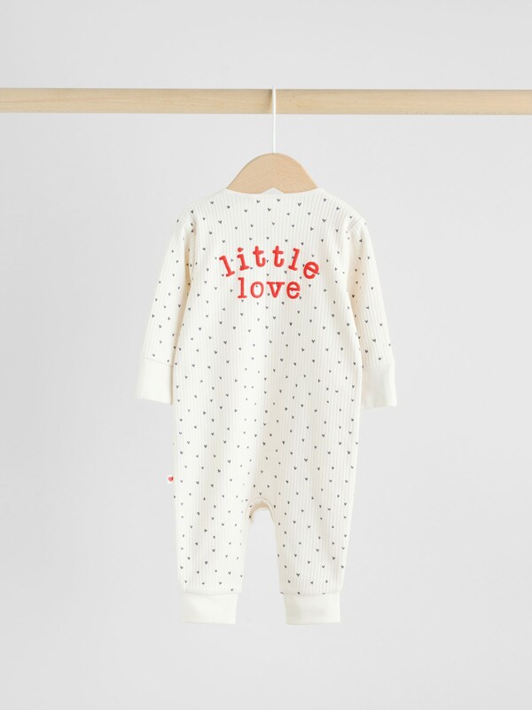 Seraphine Red Heart Two Way Zip Baby Sleepsuits 3 Pack (0mths-3yrs)