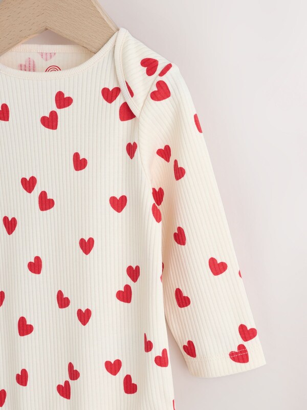 Seraphine Red Heart Valentines Long Sleeve Baby Bodysuit