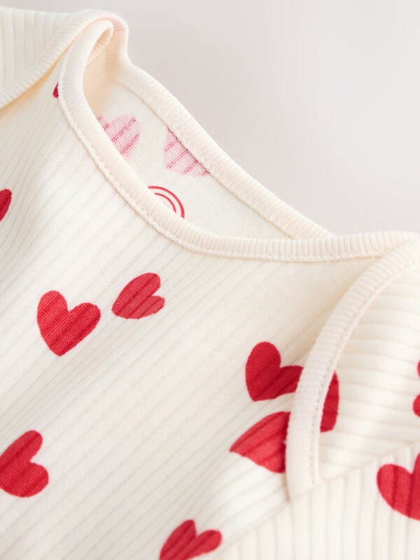 Seraphine Red Heart Valentines Long Sleeve Baby Bodysuit