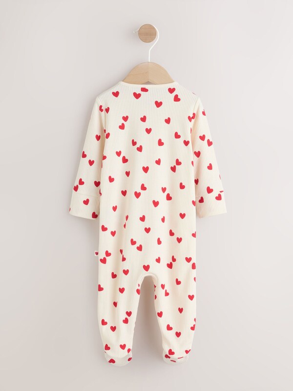 Seraphine Red Heart Valentines Valentines Two Way Zip Baby Sleepsuit (0-2yrs)
