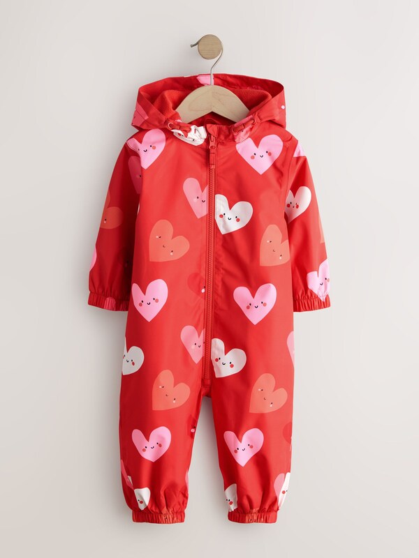 Seraphine Red Heart Waterproof Printed Puddlesuit (3mths-7yrs)