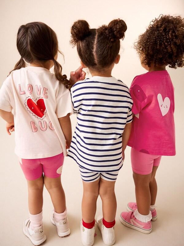 Seraphine Red Hearts Cycle Shorts 3 Pack (3mths-7yrs)