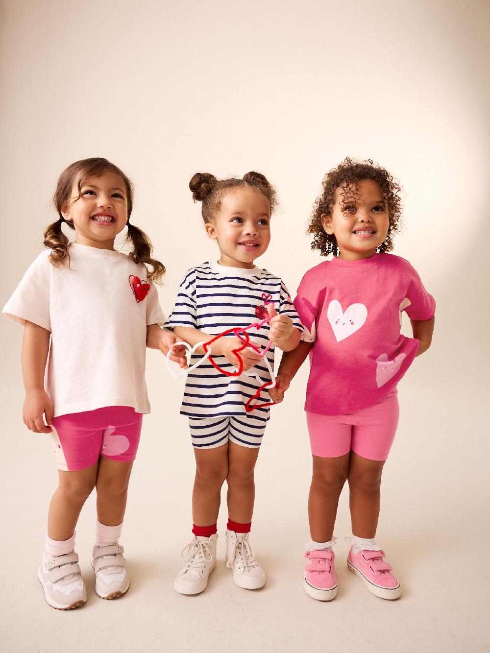 seraphine Red Hearts Cycle Shorts 3 Pack (3mths-7yrs)