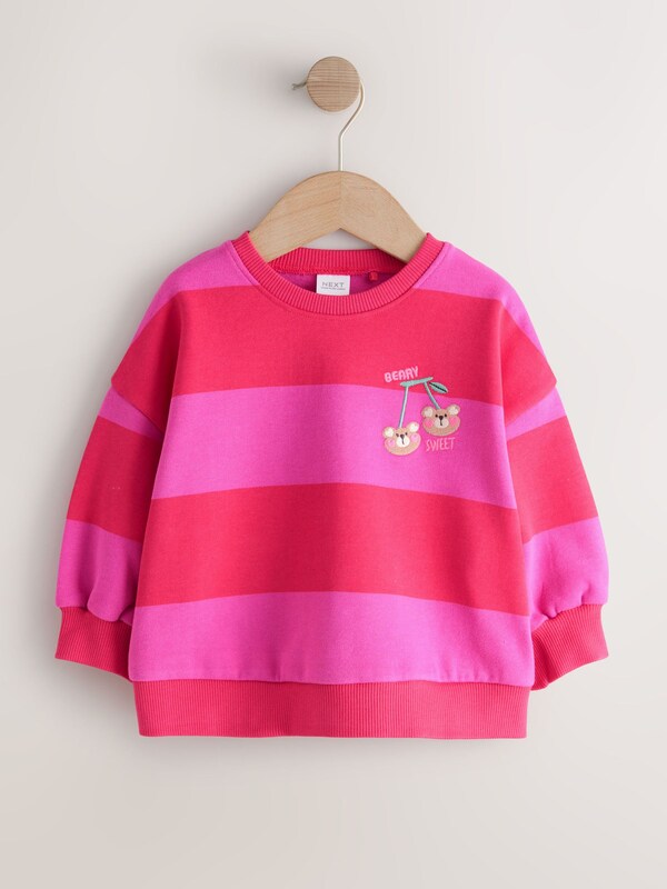 Seraphine Red/Pink Stripe Crew Neck Sweatshirt (3mths-7yrs)