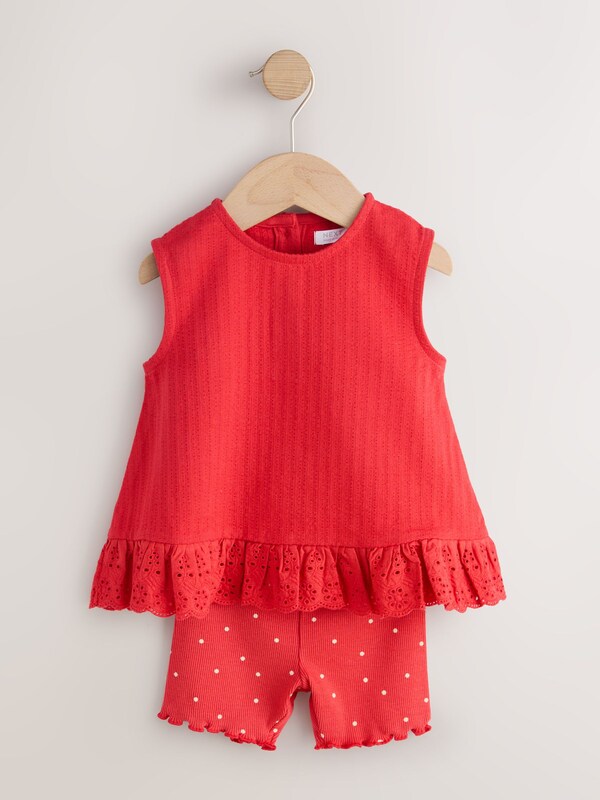 Seraphine Red & White Vest And Shorts Set 2 Pack (3mths-7yrs)