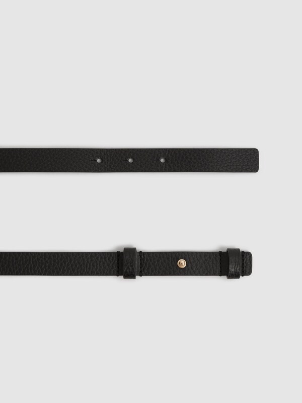 Seraphine Reiss Black Hayley Leather Square Hinge Belt