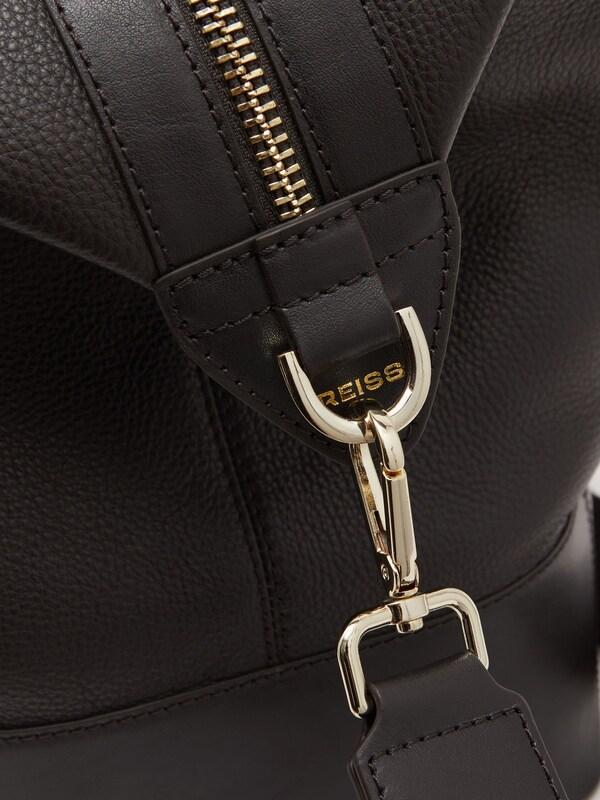 Seraphine Reiss Dark Brown Colton Micro-Grain Leather Weekend Bag