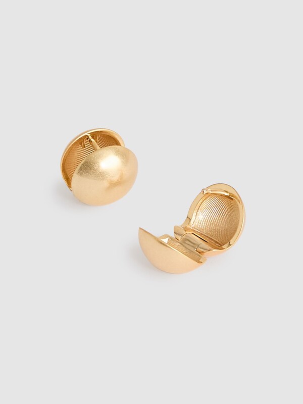 Seraphine Reiss Gold Pollie Polished Ball Huggie Earrings