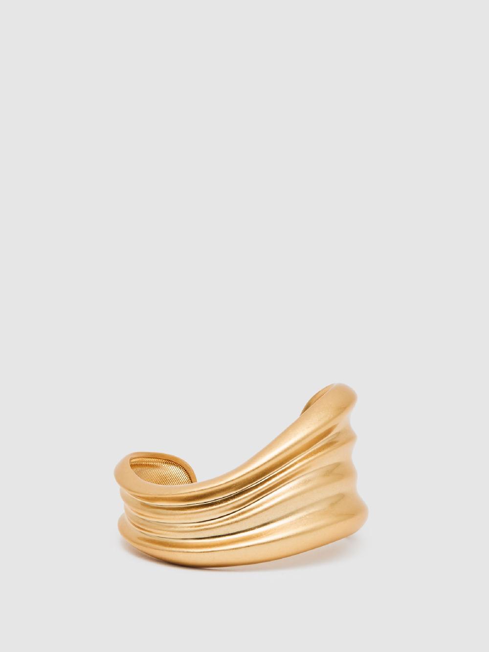 seraphine Reiss Gold Tone Florence Fluid Sculpted Cuff