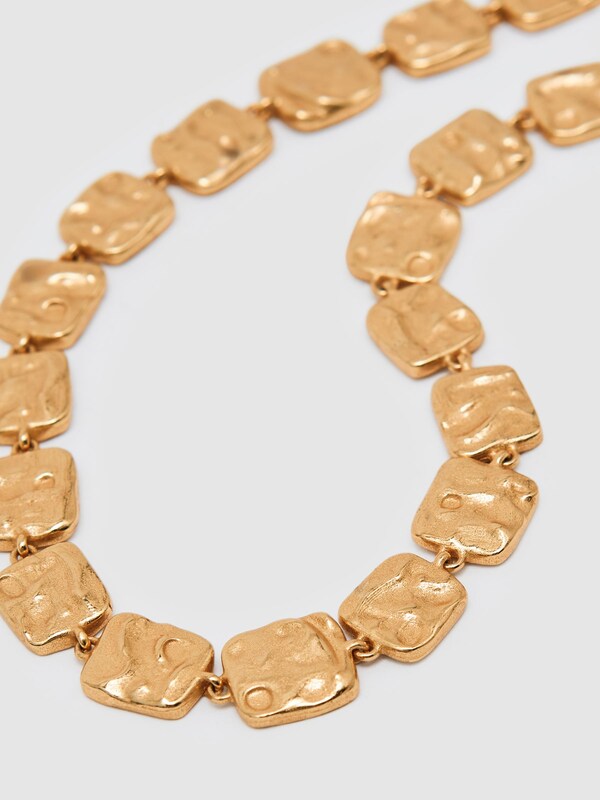 Seraphine Reiss Gold Tone Mila Molten Square Necklace