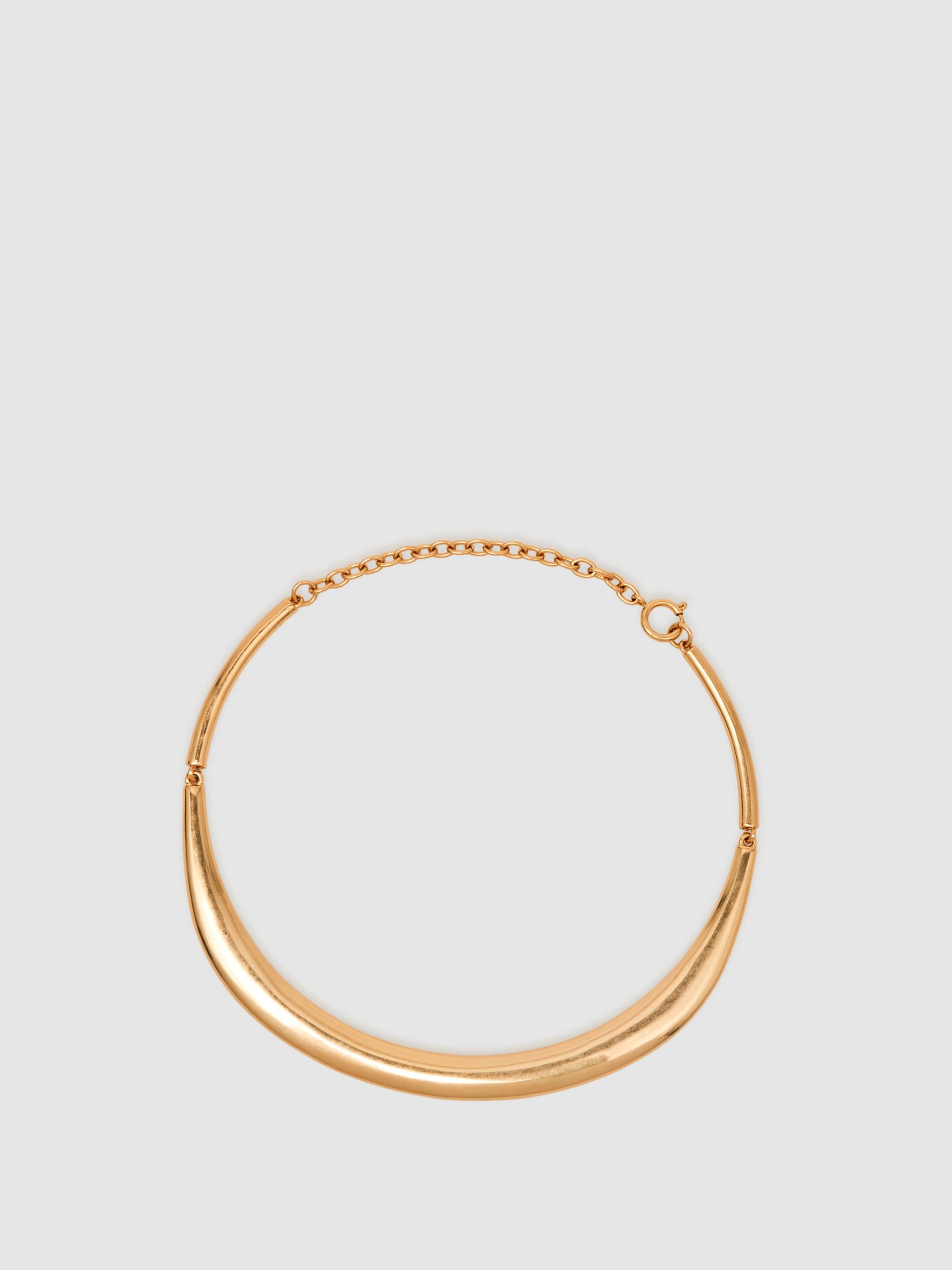 seraphine Reiss Gold Tone Poppy Polished Curve Choker