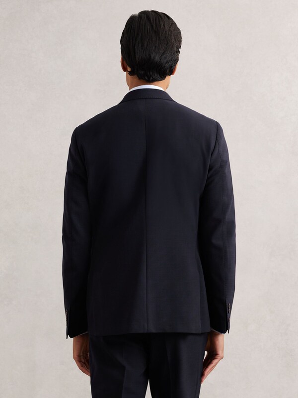 Seraphine Reiss Navy Belmont Double-Breasted Suit Jacket Tailored-Fit With Wool