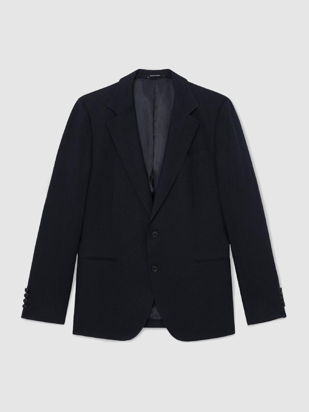 seraphine Reiss Navy Kin Single Breasted Linen Blazer Tailored-Fit seraphine Reiss Navy Kin Single Breasted Linen Blazer Tailored-Fit