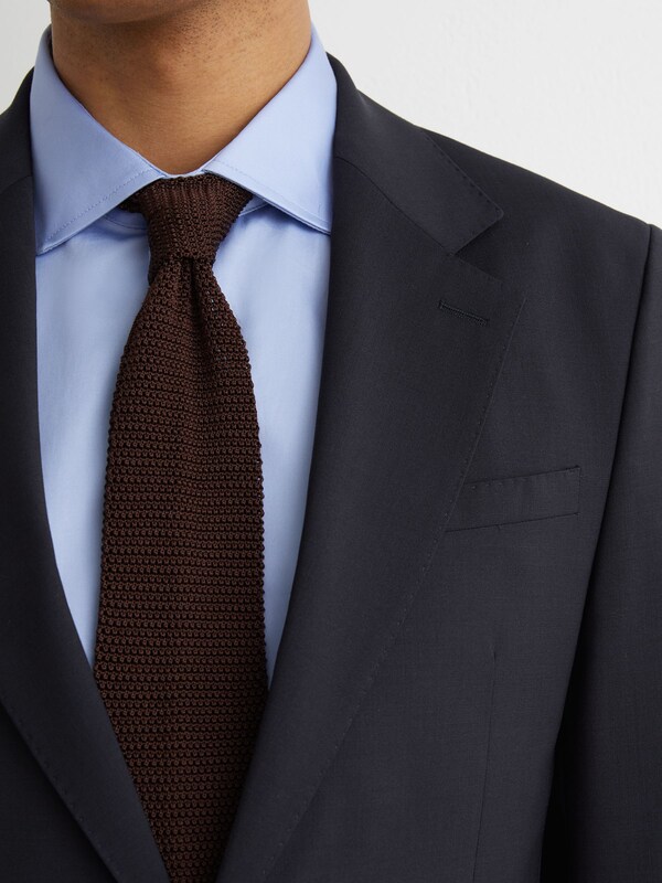 Seraphine Reiss Navy Promise Wool-Blend Single-Breasted Suit Blazer Tailored-Fit