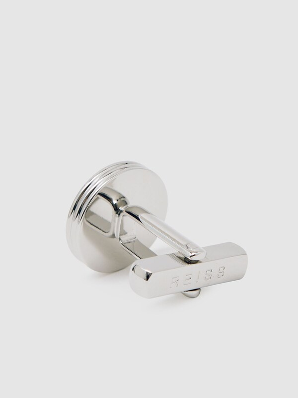 Seraphine Reiss Silver/Mop Ripley Inlaid Round Cufflinks
