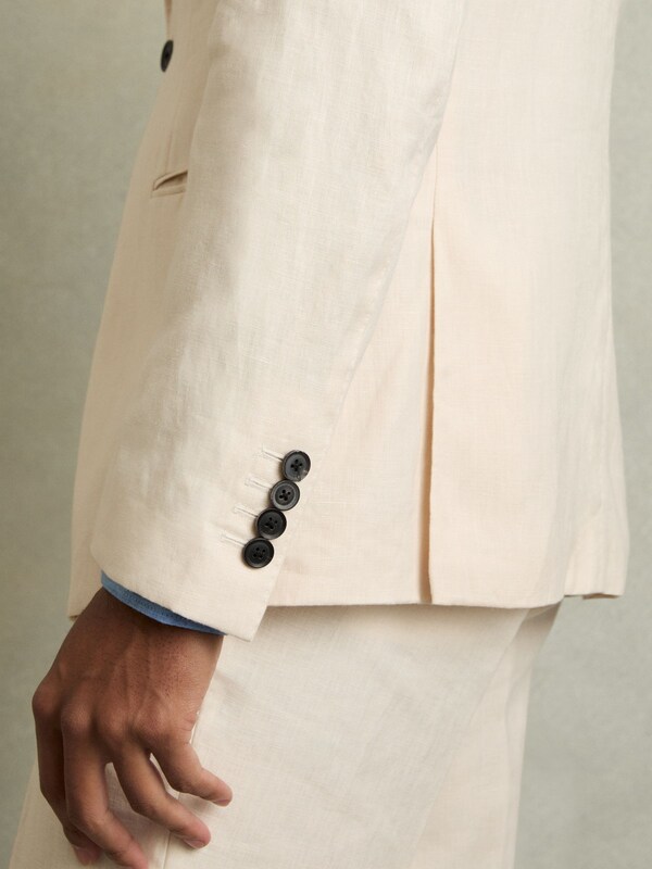 Seraphine Reiss Stone Kin Single Breasted Linen Blazer Tailored-Fit