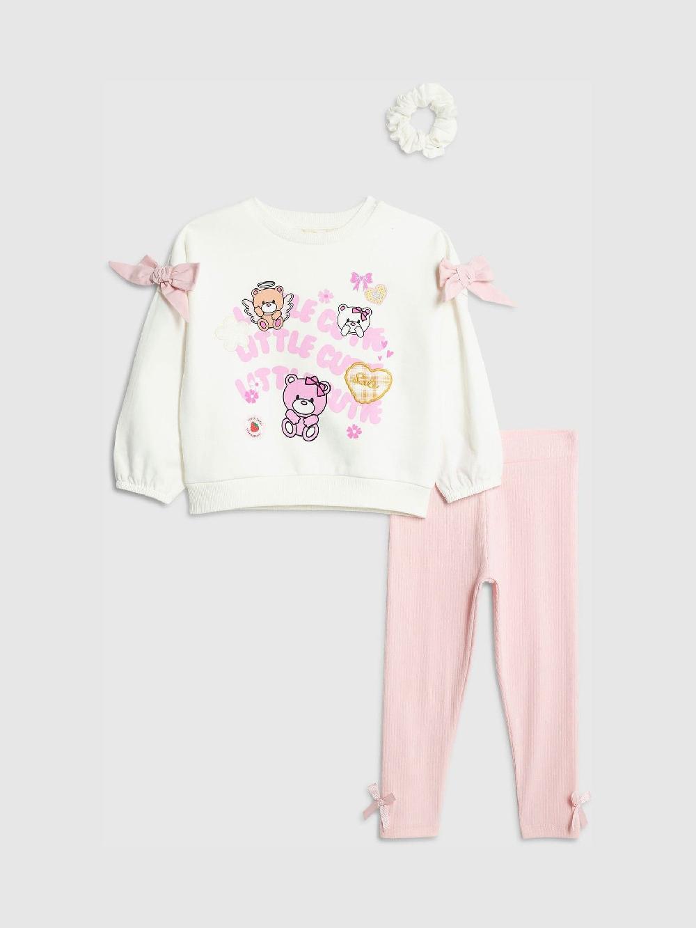 seraphine River Island Cream Little Cutie Sweat Shirt & Leggings 3 Piece Set