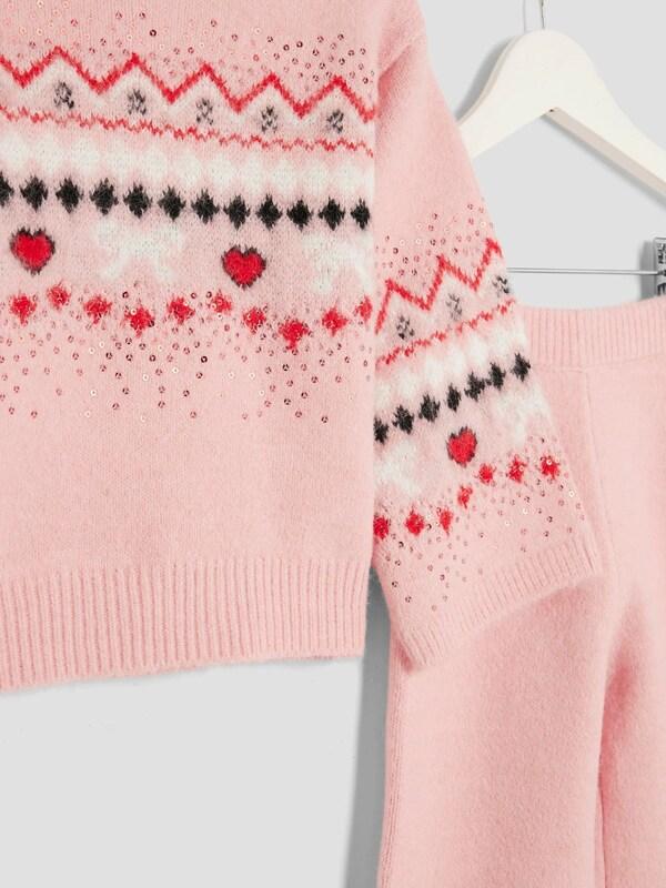 Seraphine River Island Pink Fairisle Jumper & Trousers Set