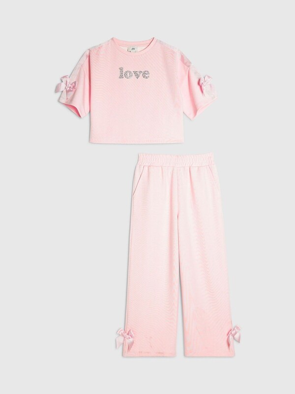 Seraphine River Island Pink Girls Clean T-Shirt And Joggers Set