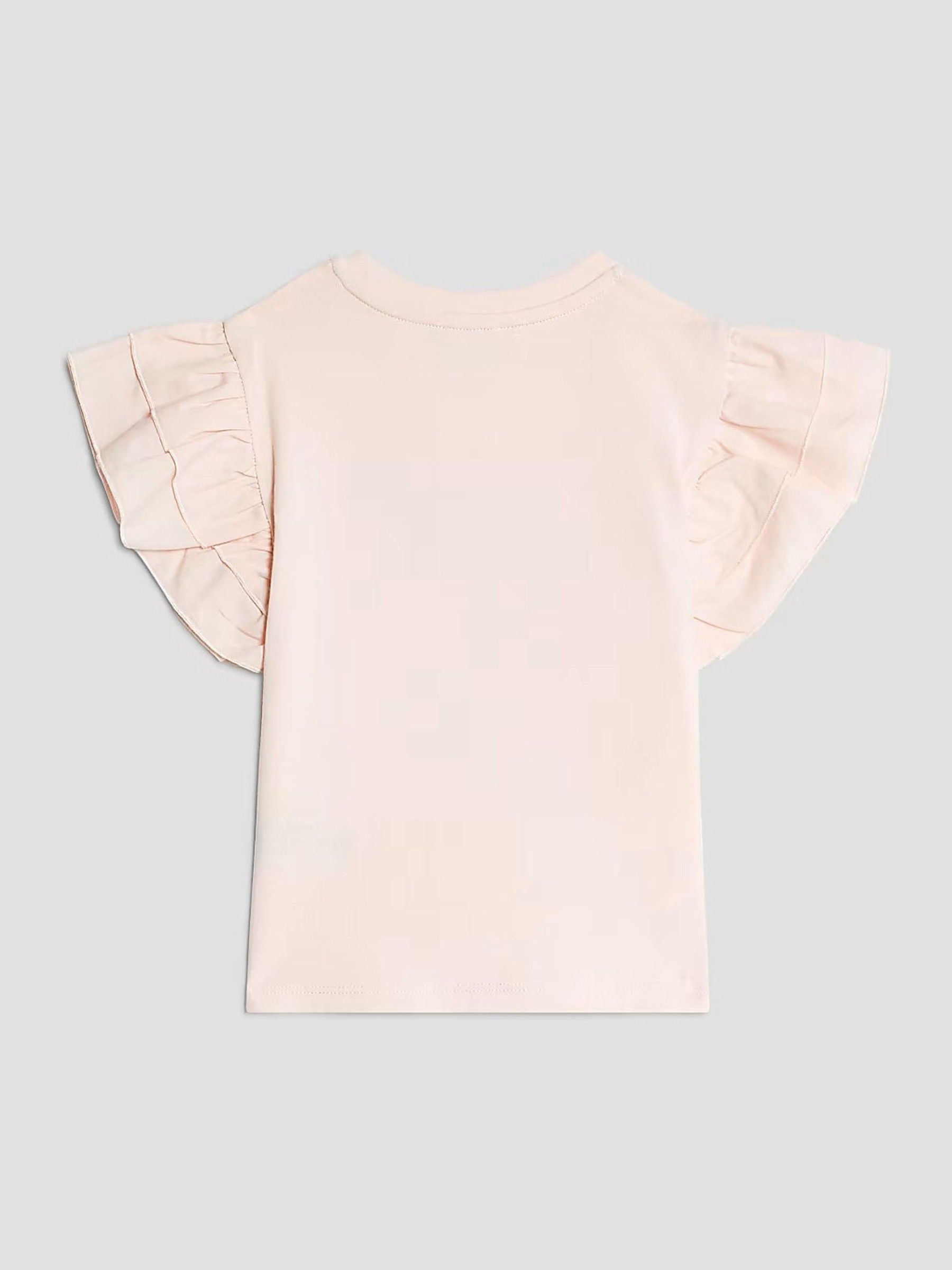 seraphine River Island Pink Girls Frill Sleeve Box Graphic Print T-Shirt