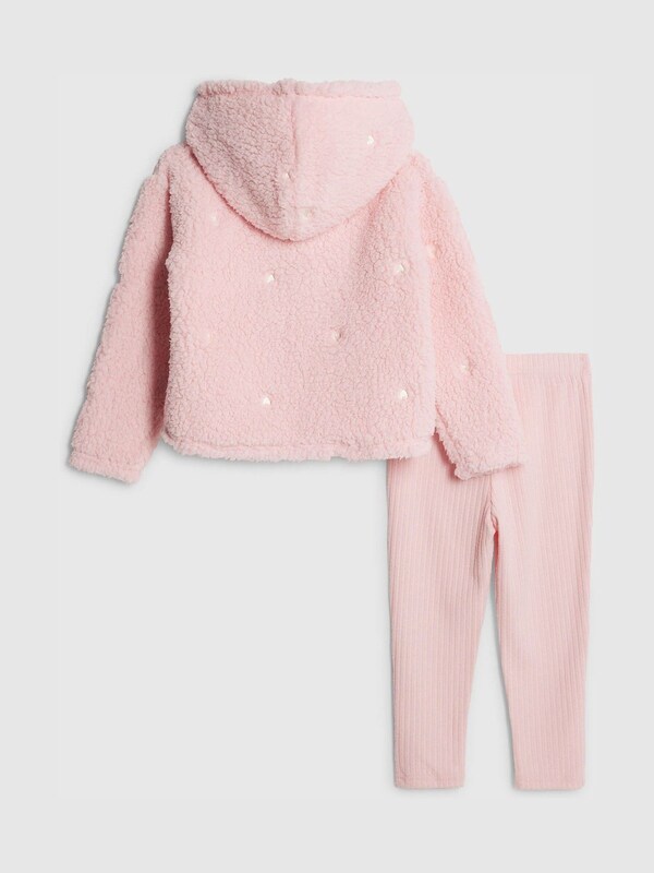 Seraphine River Island Pink Heart Borg Cosy Half Zip & Leggings Set
