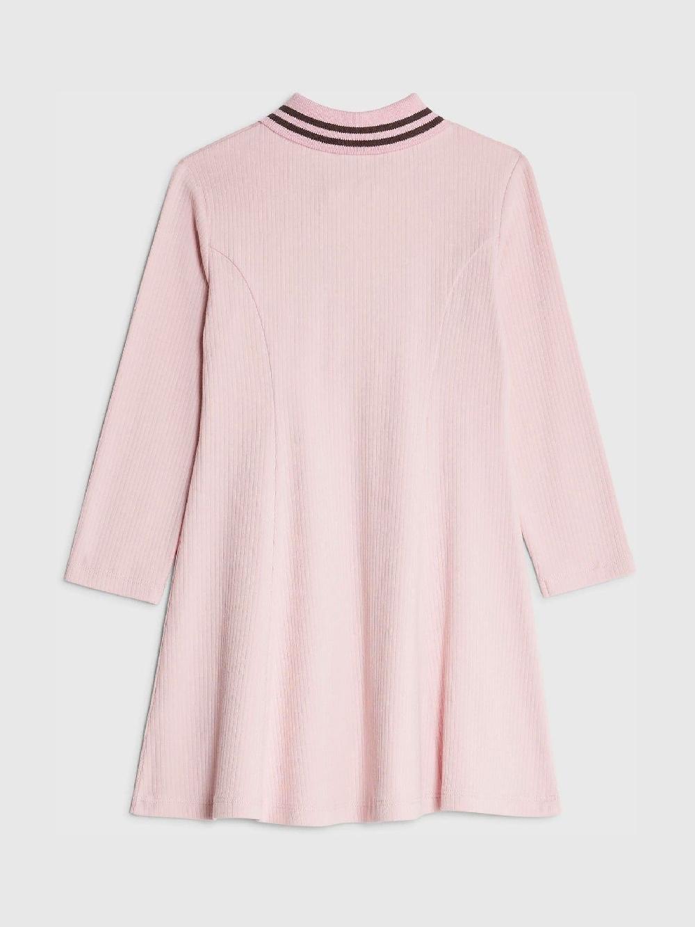 seraphine River Island Pink Long Sleeve Rib Polo Dress