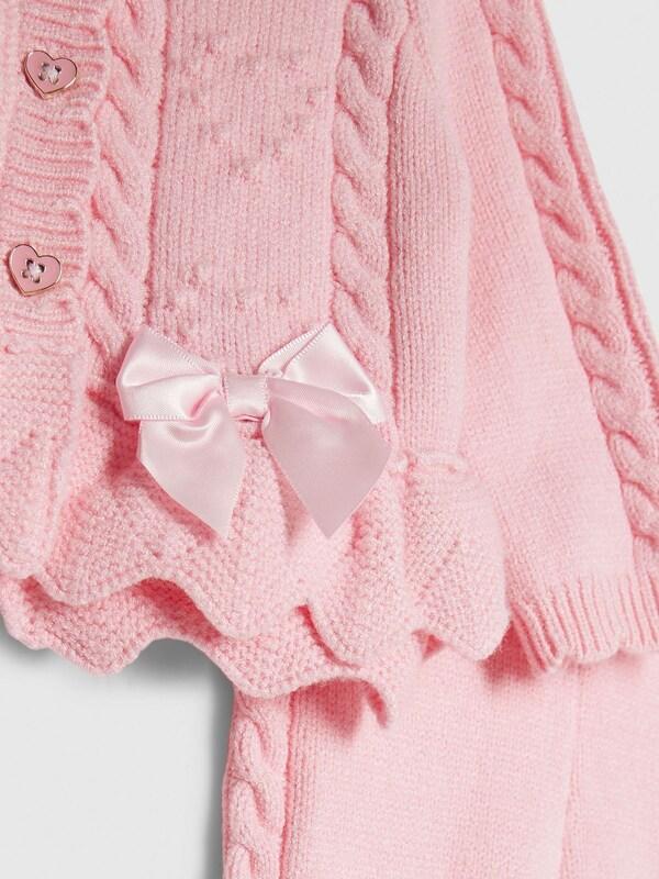 Seraphine River Island Pink Peplum Knitted Bow Cardigan And Legging Set